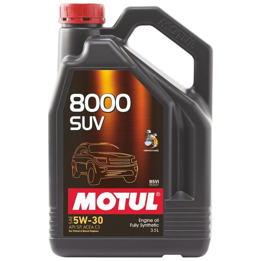 Motul 8000 SUV 5W-30 Fully Synthetic Engine Oil 3.5L for Petrol & Diesel Cars | API SP | Advanced Protection | Improves Performance & Reduces Wear | SUVs & High-Performance Cars