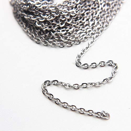 AN Sunshine Sitara Link Necklace Metal Chain for Necklace Bracelete Extension Making DIY Materials Findings, Silver 10 Mtr