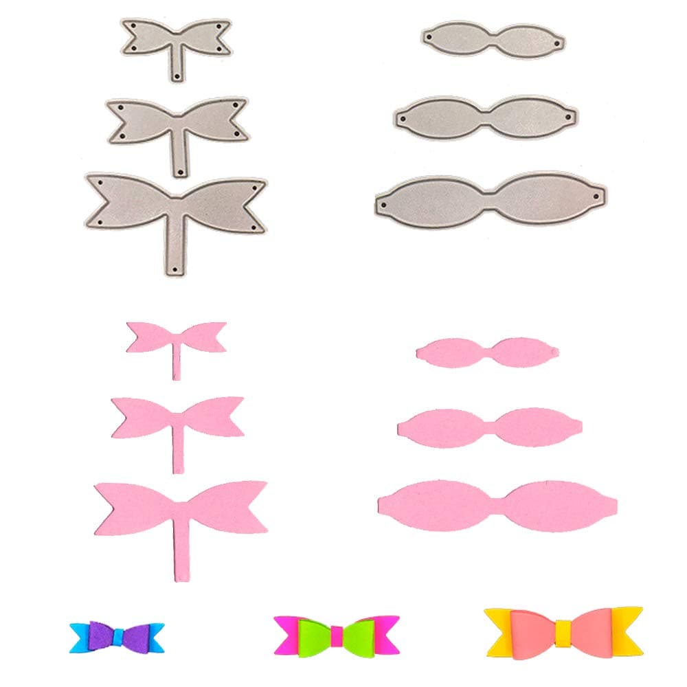 6 Pcs/Pack Bow Metal Cutting Dies for Scrapbooking and Card Making Birthday Halloween Christmas Craft Dies