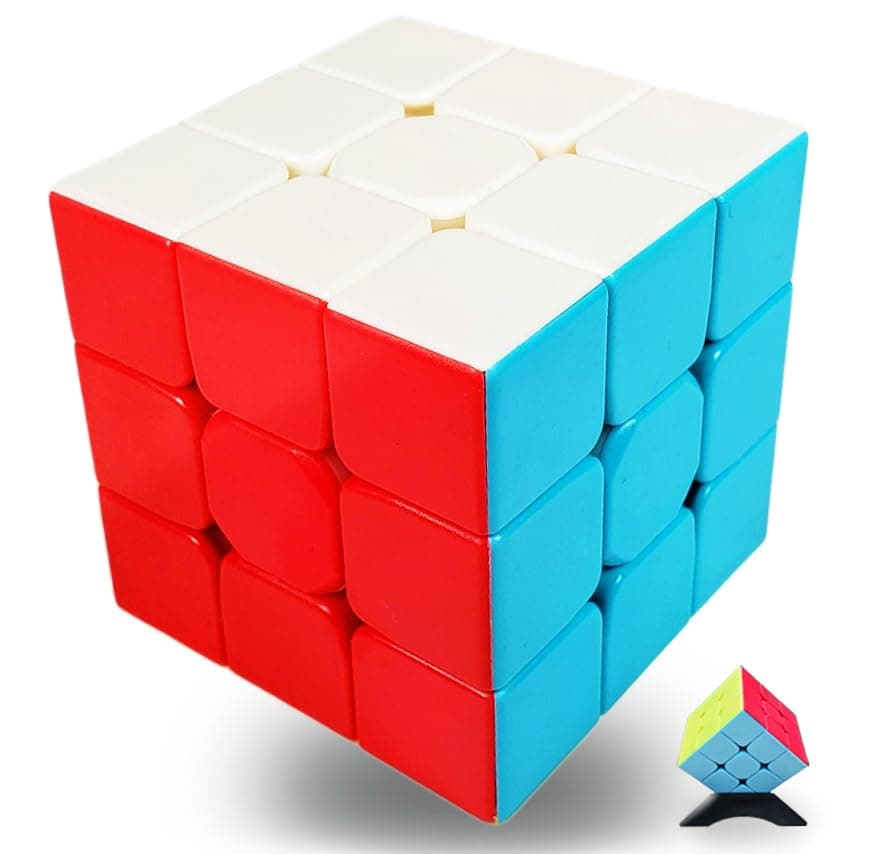 INTEGEAR Full Size 56mm Magic Speed Cube Stickerless 3x3 Easy Turning and Smooth Play Durable Puzzle Cube Toy for Kids and Adults