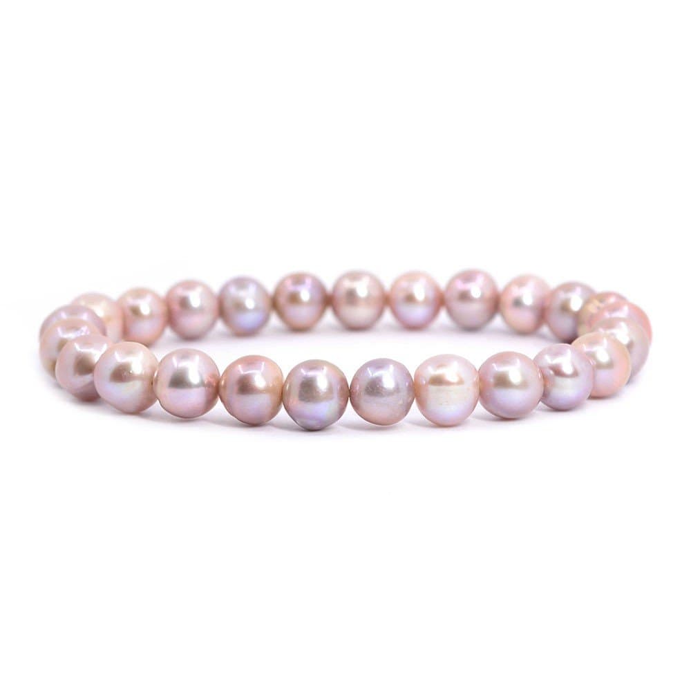 Gem Semi Precious Gemstone 8mm Round Beads Stretch Bracelet 7 Inch Unisex