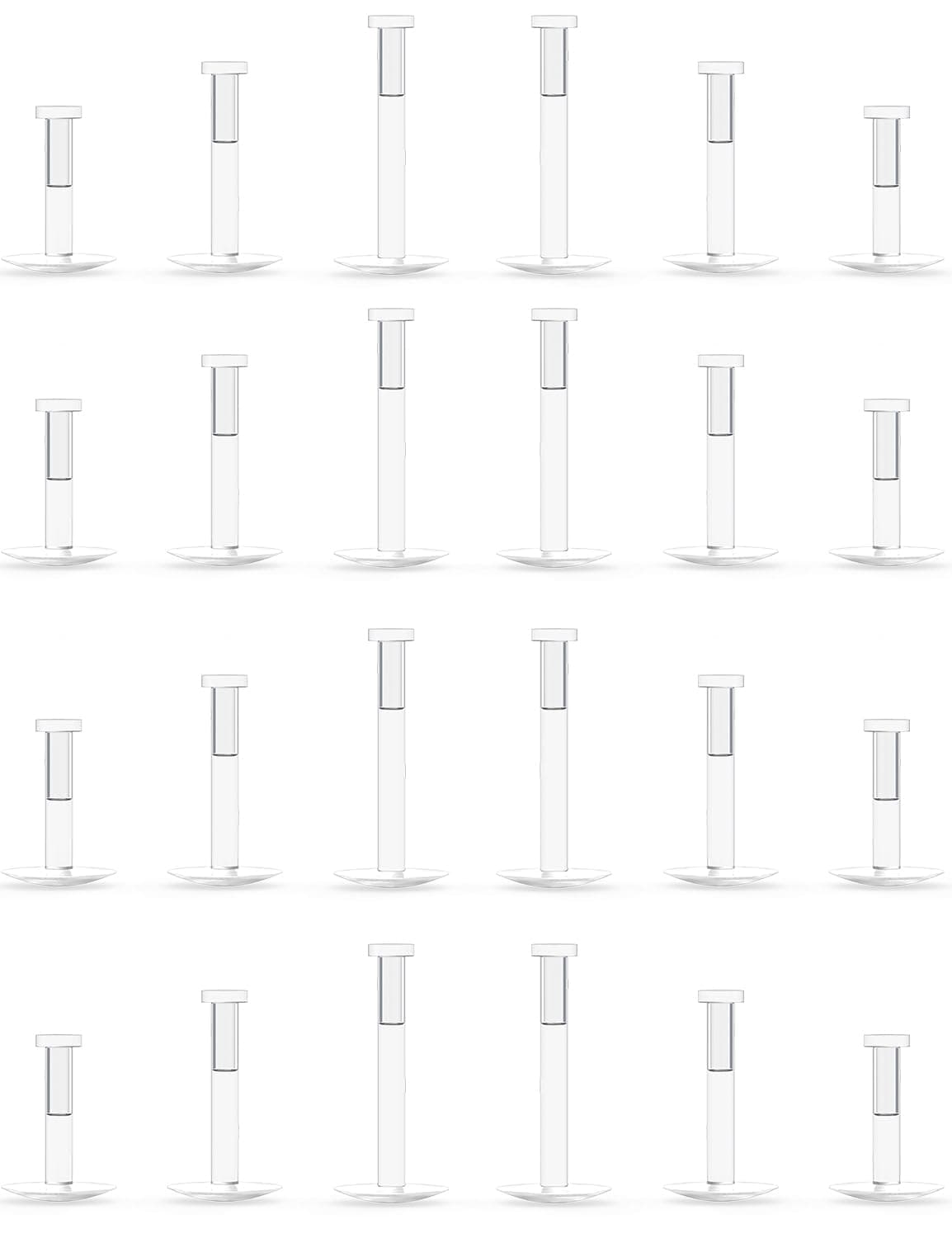 16G 18G Clear Plastic Push in Lip Labret Medusa Monroe Nose Piercing Retainers for Surgery Sport Work Bioflex Flat Back Tragus Helix Catilage Conch Earrings for Women Men 6mm 8mm 10mm 12mm