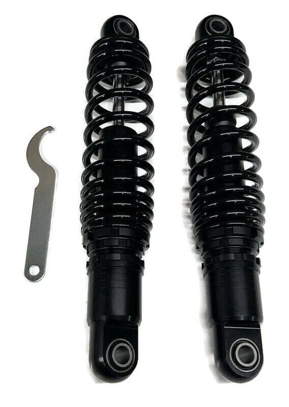 (2) Black 13" Rear Suspension Shocks for 1994-2023 Harley Davidson Road King