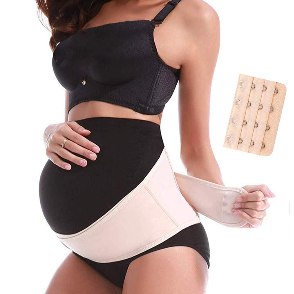 Skywee Professional ProductsMaternity Belt 2.0 - Belly Band for Pregnancy, Two In One Pregnancy Belt for Your Entire Pregnancy and Postpartum Recovery, Breathable Back and Pelvic Support Prenatal Cradle (Universal Size, Beige)