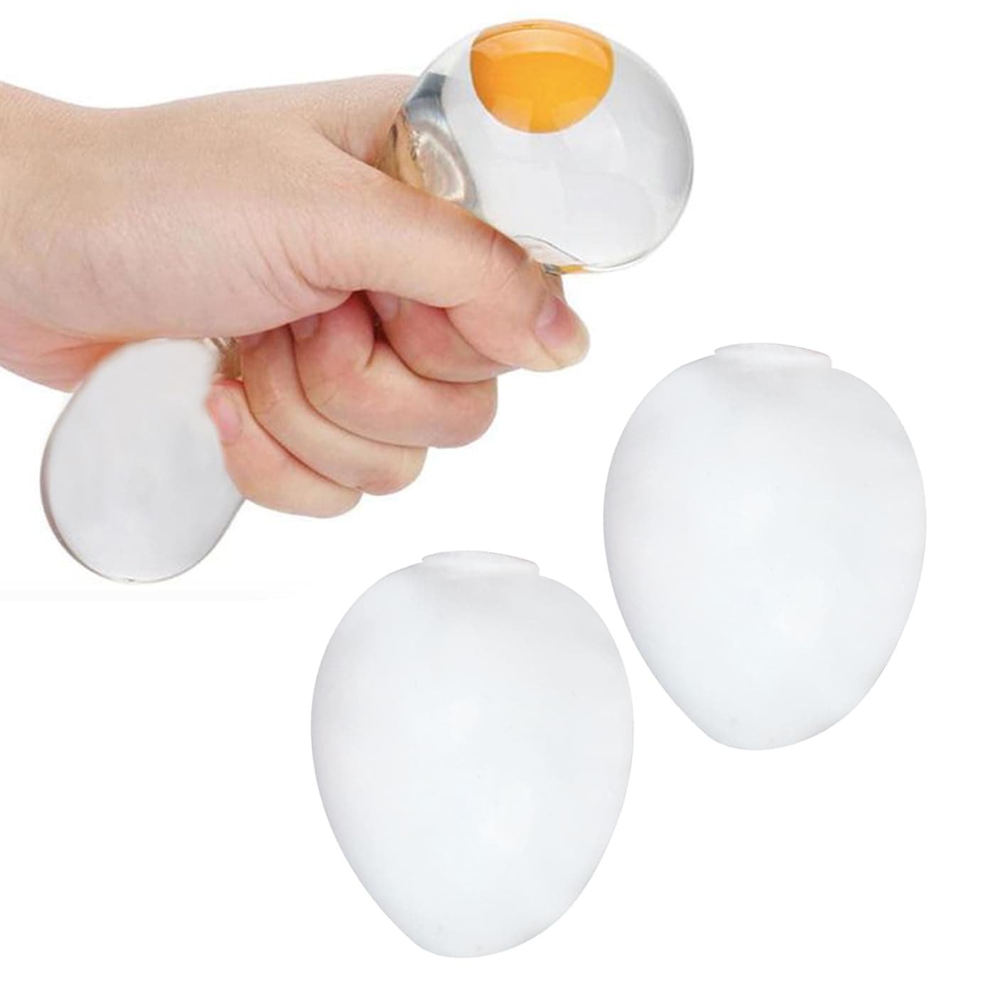 Combo of 2 Pcs Funny Egg Splat Squishy Toys Stress Relief Eggs Yolk Balls for Children Funny Anti Stress Decompression Toys for Kids Adults Pack of 1