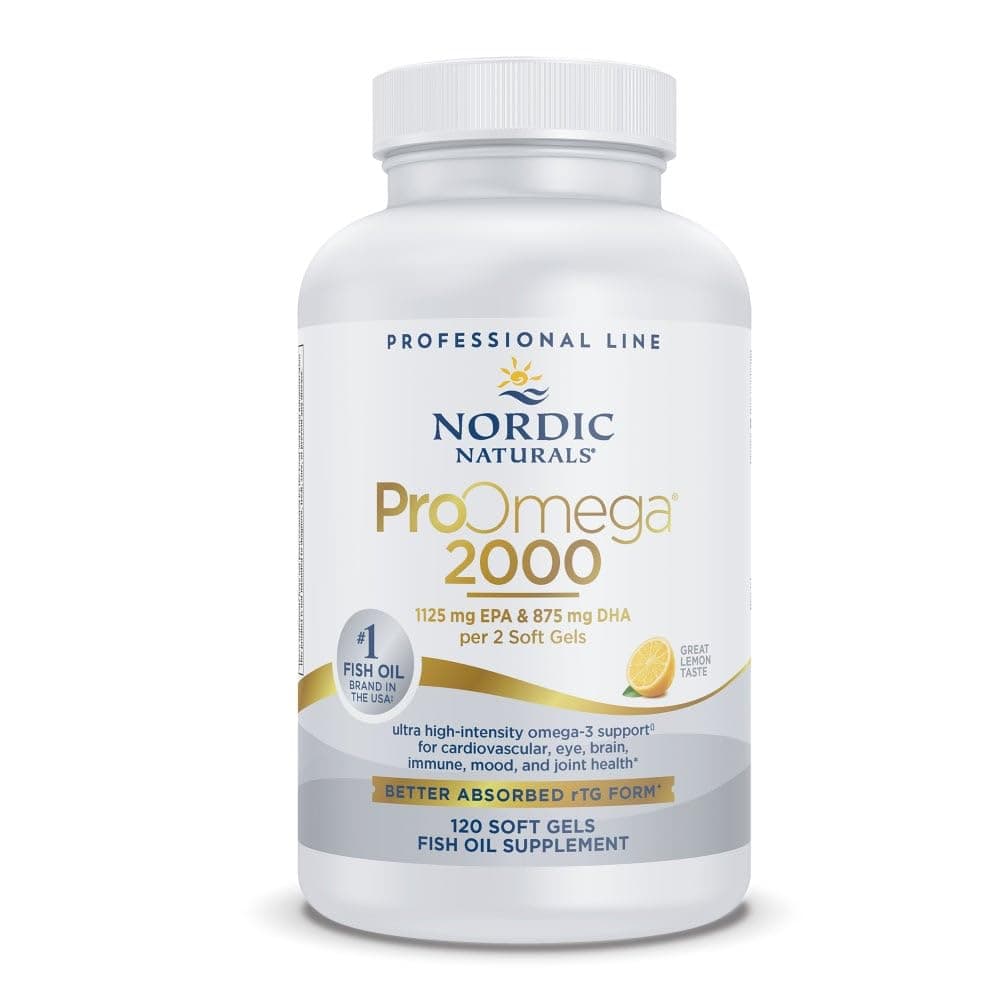 ProOmega 2000, Lemon Flavor - 120 Soft Gels - 2150 mg Omega-3 - Ultra High-Potency Fish Oil - EPA & DHA - Promotes Brain, Eye, Heart, & Immune Health - Non-GMO - 60 Servings
