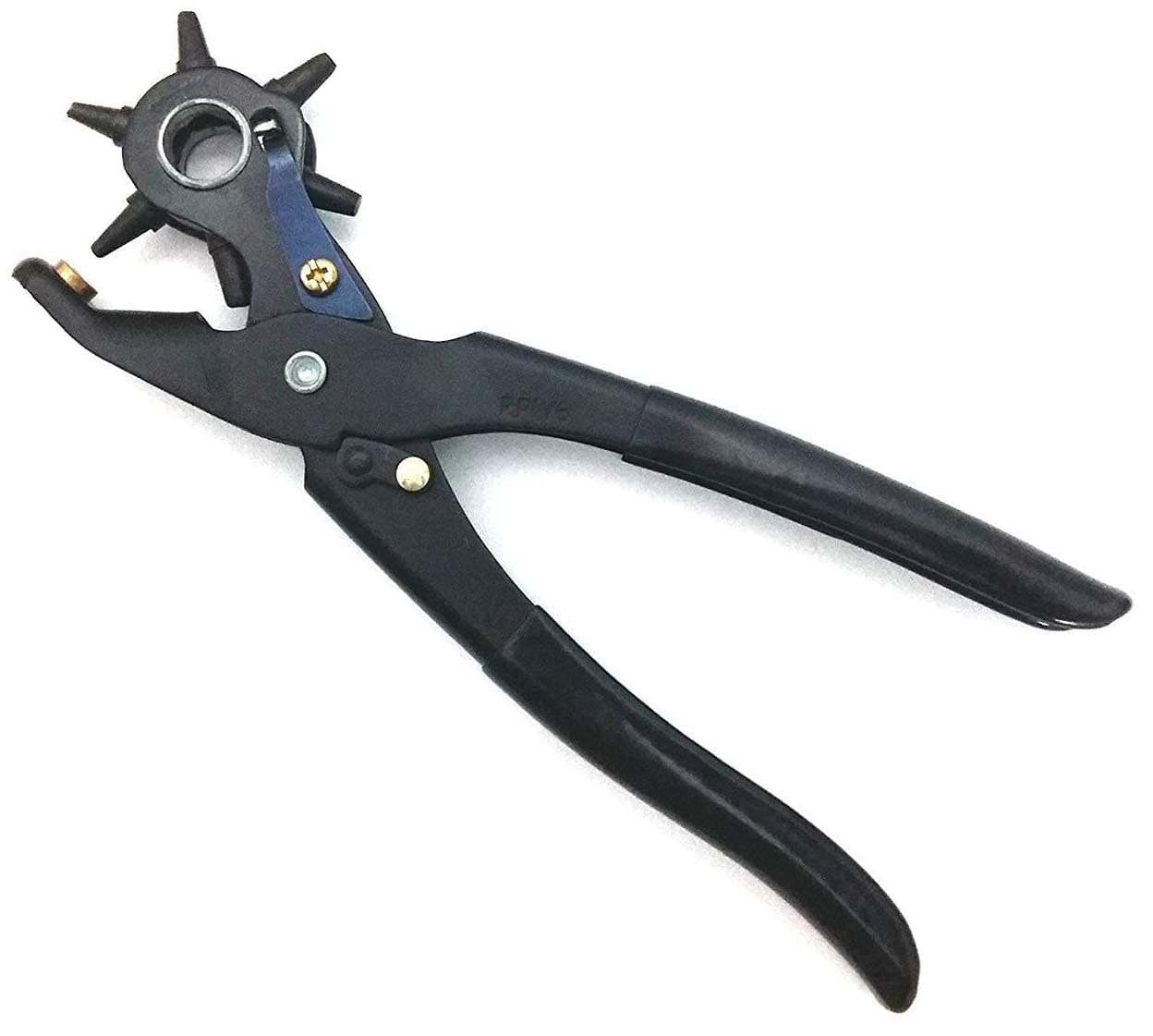 Caneuf Heavy Duty Rotary Puncher | Punch Round Hole Plier Hand Tool Metal Revolving Puncher/Punching Machine for Leather Belts, Watch Bands, Bag Straps, Dog Collars, Saddles, Shoes, Fabric (Style 02)