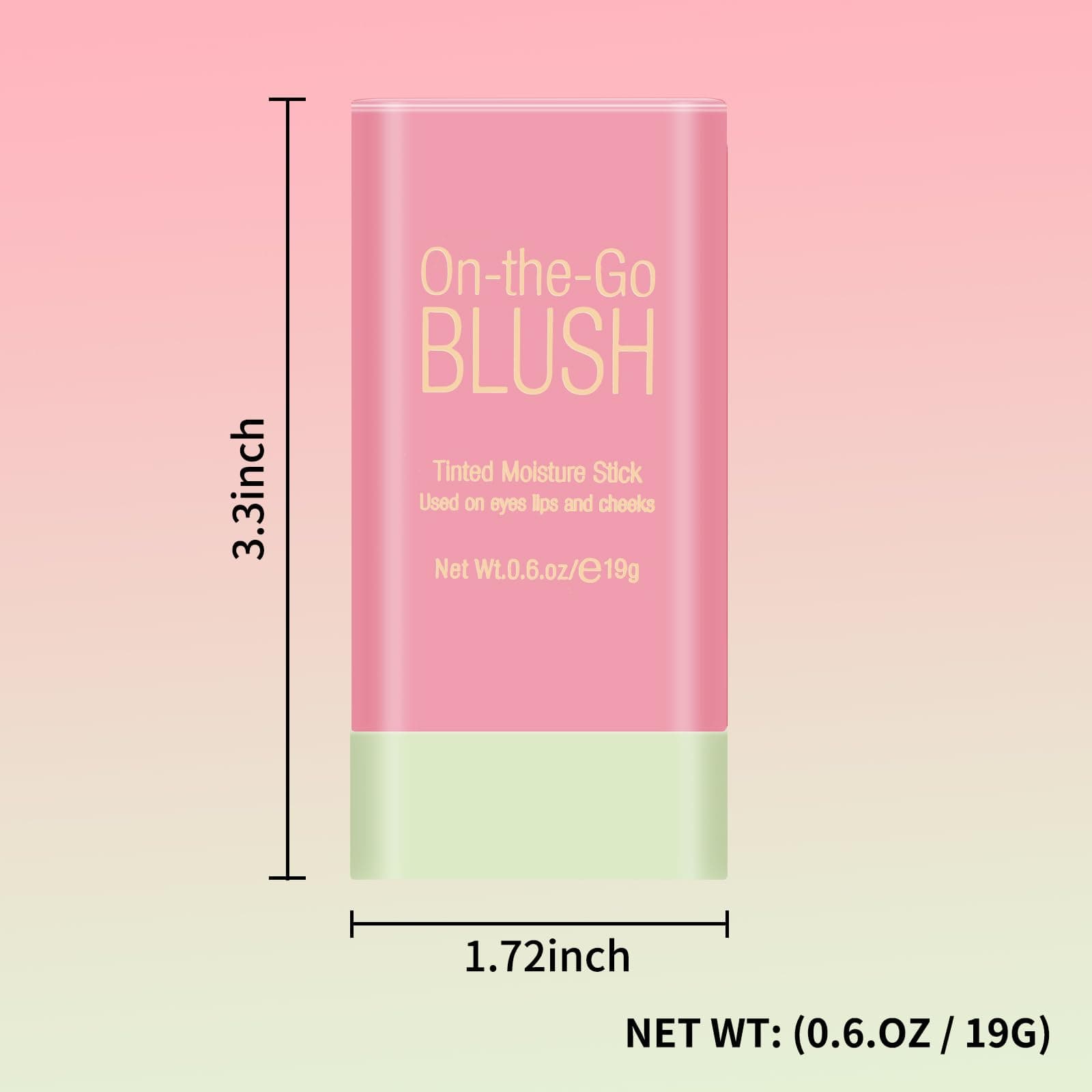 Boobeen Blush for Cheeks, Multi-Use Makeup Blush Stick Waterproof Long Lasting Tinted Solid Moisturizer Stick for Eyes Lips and Cheek, Soft Thin Blush Stick for Blends Perfectly onto Skin