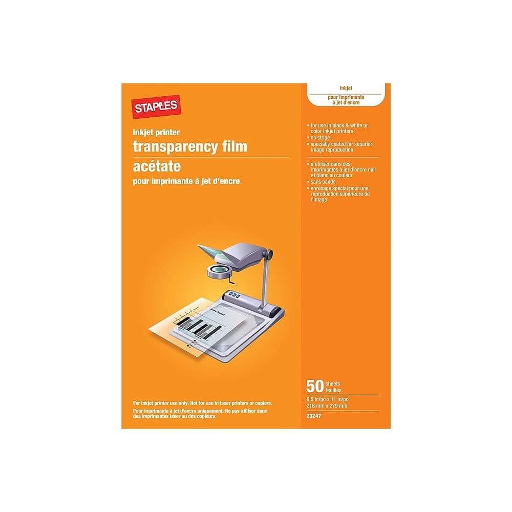 Staples 954143 Transparency Film 8.5-Inch X 11-Inch 50/Box (23247)