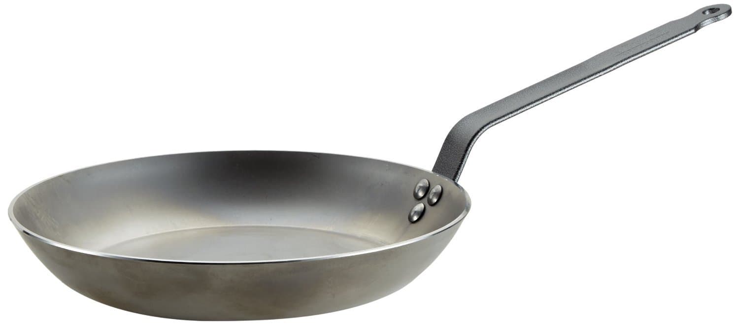 5110.28 Carbone Plus Round Lyonnaise Frying Pan, Heavy Quality Steel, 28 cm Diameter
