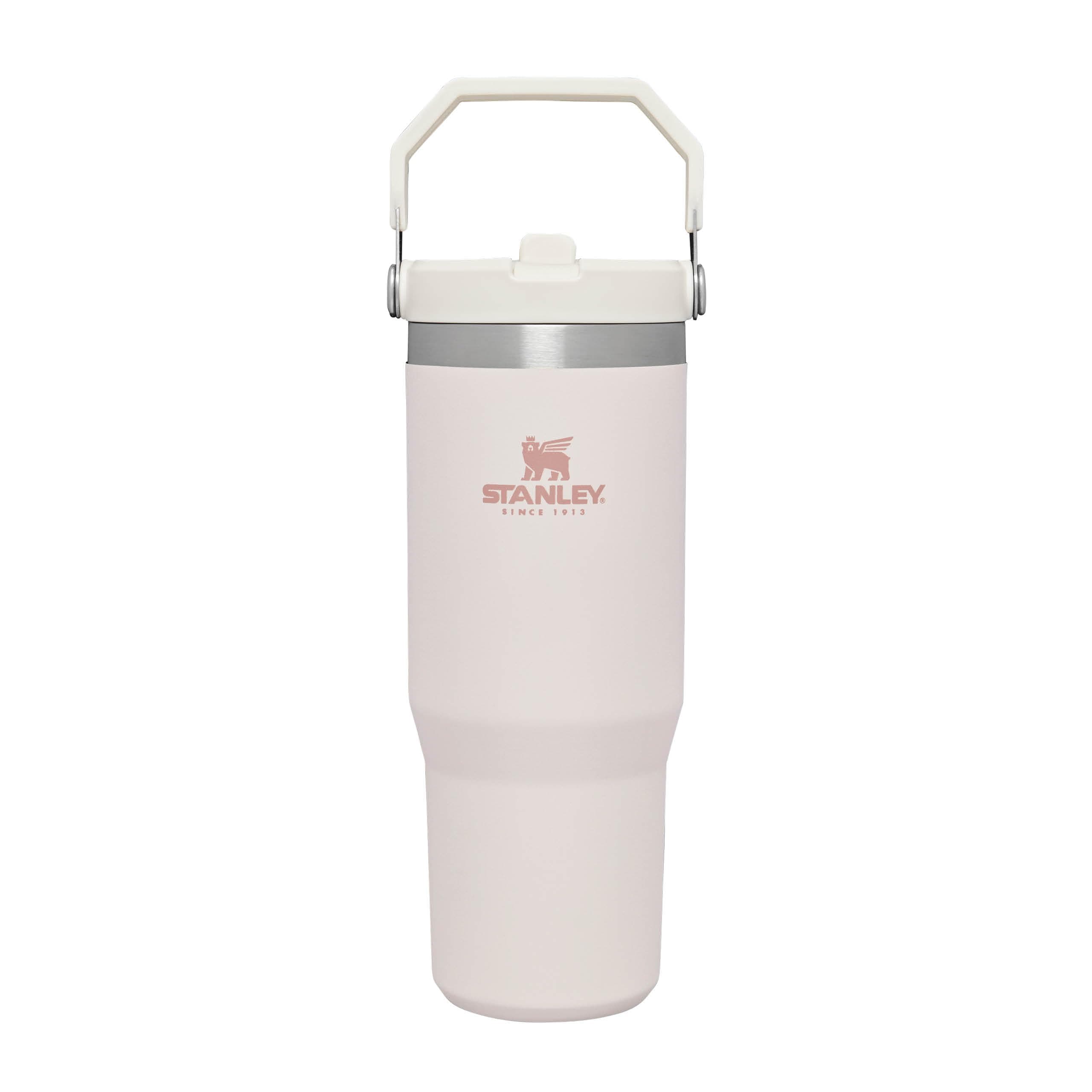 Flip Straw Tumbler 1.0 Water Bottle with Straw 0.89L - Keeps Cold for 12+ Hours - Easy to Carry - Dishwasher Safe - Stainless Steel Thermal Flask - BPA-Free Travel Mug - Rose Quartz