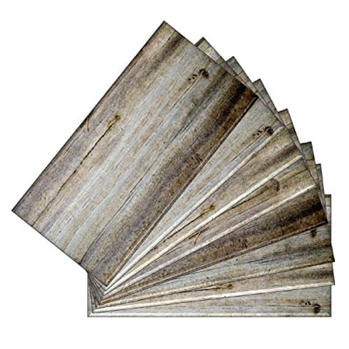 SkinnyTile SAMPLE04405 Sample - Peel and Stick Wood Plank Shades 6 in. x 3 in. Glass Wall Tile, 6" x 3"