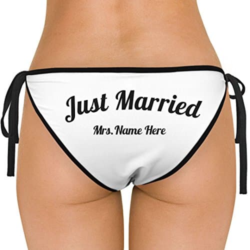 Bridal Party Tees Just Married Beach Bikini: Leonetti White Side-Tie Bikini Bottom