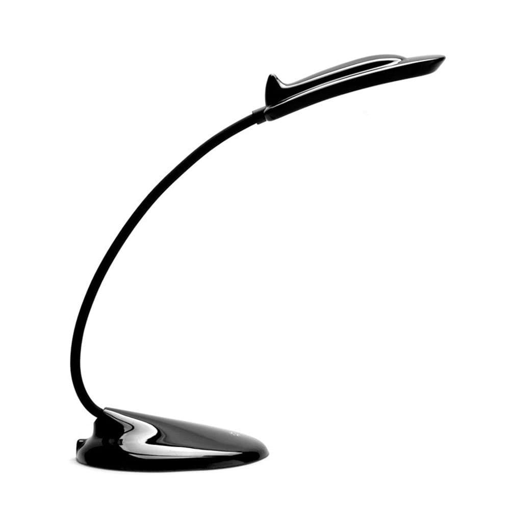 Superproducts LED Desk Lamp, Modern Stylish Dolphin Designed Portable Book Reading Light, LED Eye Table Lamp with Three Gear Touch Control Studying,Working,Camping,USB Charging Port - Black