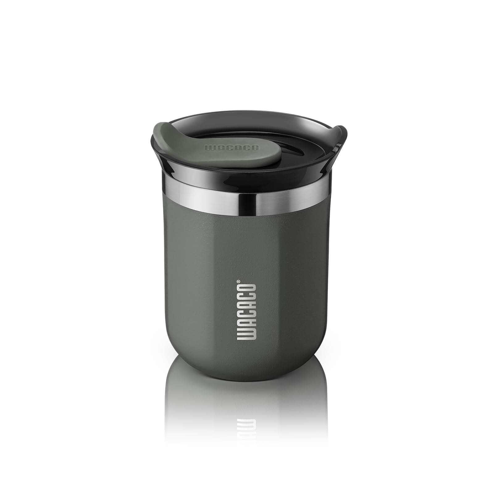 WACACO Octaroma Classico Vacuum Insulated Coffee Mug, Double-Wall Stainless Steel Travel Tumbler with Drinking Lid, 6 fl oz (180ml), Grey