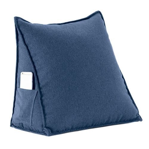 Sapphire Blue Soft Wool Feel Bean Bag Bed Wedge Back Support Cushion