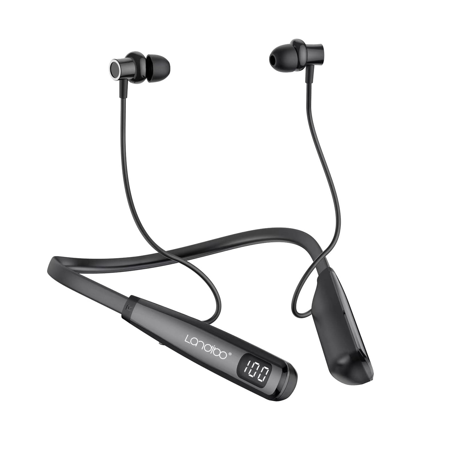 Wireless Waterproof Sports Earphones with 100 Hours of Playback time, Bluetooth Earphones with Microphone, in Ear Noise Reduction, Used for Gym Running and Exercise (Y10)