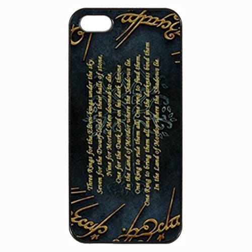 Lord Of the Rings Black Speech Mordor Tengwar Quote Gonder pattern Custom Image Special Designed for Apple iphone 5 5s phones case,Black Silicone Rubber TPU iphone5 5s Case Cover