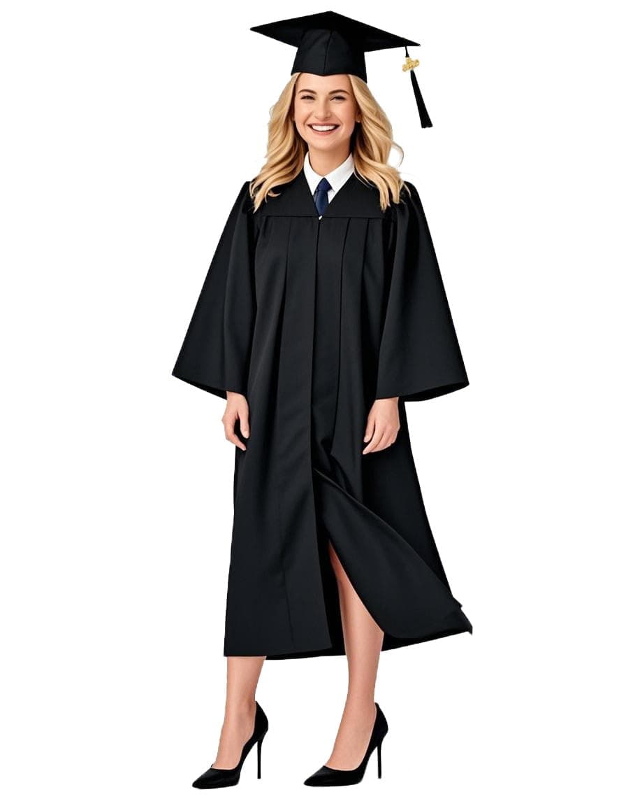 Matte Graduation Cap and Gown 2026 Tassel Year Middle High School College for Adult Graduation Robe