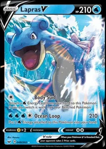 Lapras V 49/202 - Sword & Shield - Pokemon Ultra Rare Card - Foil