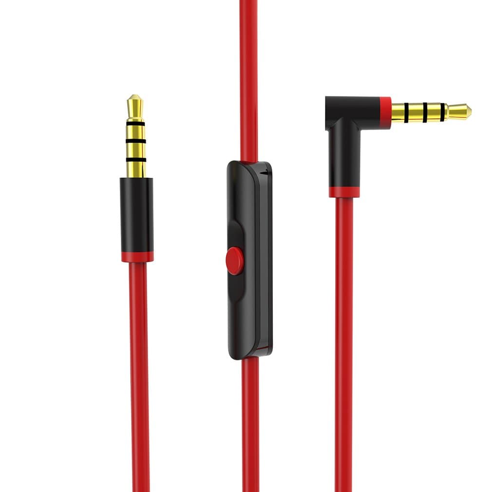 Haoos New 2.0 Version Replacement Cable Cord Extension with Talk Control (Red)