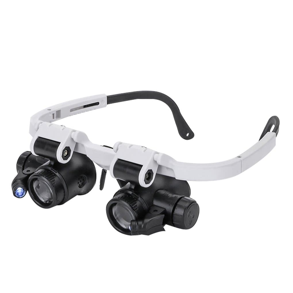 Magnifier Glasses 8X 15X 23X Magnifying Glasses LED Headband Glass Eye Magnifying Repair Tool Watchmaking Coin Stamp Currency Book Errors Jewelry Necklace Beading Biology Loupe Microscope