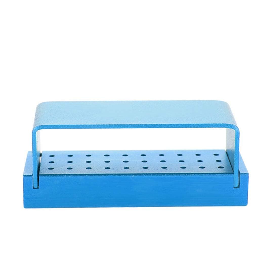 Burs Disinfection Box, 30 Holes Aluminium Disinfection Box Bur Block Holder Drills Burs Disinfection Case Organizer Autoclavable Care Tools 6 Colors(4#)