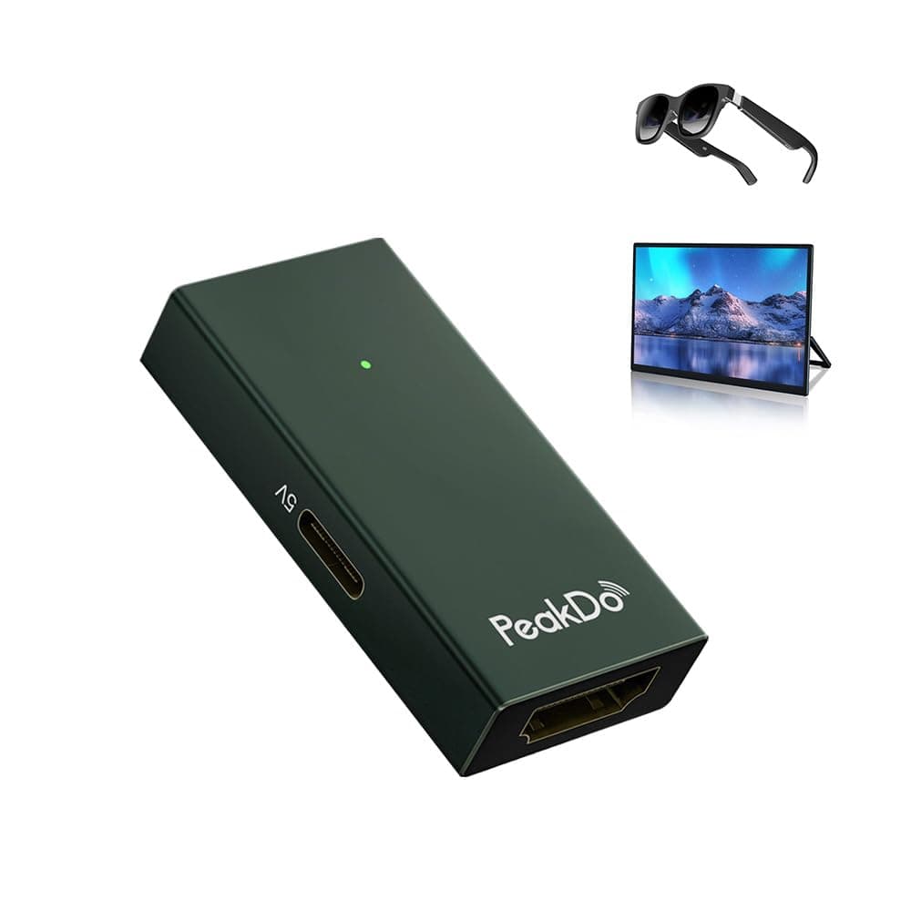 PeakDo HDMI to USB C Adapter 4K@60Hz,HDMI to Type C Adapter for XREAL One/Air 2 Pro/Air 2,Viture Pro/One,RayNeo Air 2s,Rokid AR Glasses,Portable Monitor from PS5/4,Xbox,Laptop,PC,Dark Green