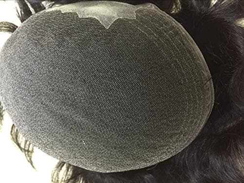 Human Hair 6x8 Swiss Lace Base Men's Toupee Hair Piece Hair System (Color 1)