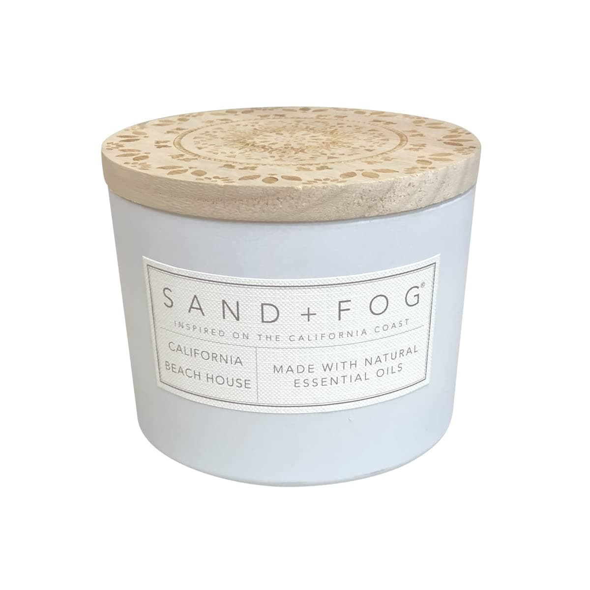 Sand + Fog Scented Candle - California Beach House – Additional Scents and Sizes – 100% Cotton Lead-Free Wick - Luxury Air Freshening Jar Candles - Perfect Home Decor – 12oz