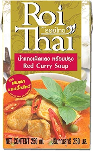 ROI THAI, Ready to cook, Thai Red curry soup, Curry sauce, Simmer sauce, Instant curry sauce, Curry paste with coconut milk, Thai food, 8.4 OZ (Pack of 1)
