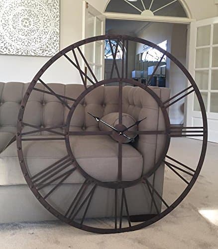 Extra Large Black Bronze Skeleton Wall Clock, Easy To Hang, 114cms, Approx 3.75ft