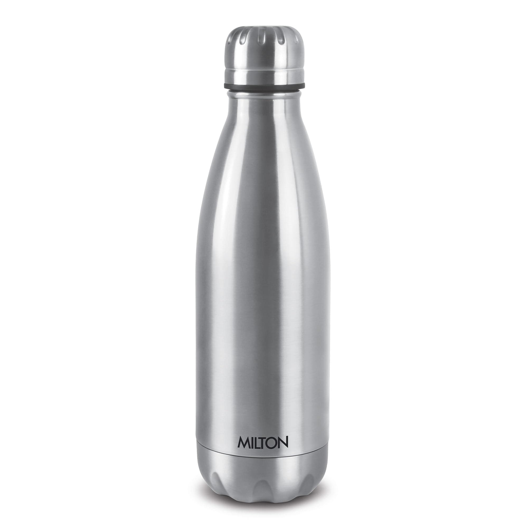 Milton Duo DLX 1000 Thermosteel Water Bottle 1 LTR, 24 Hr Hot and Cold I Leak Proof Lid, ISI Certified I Vacuum Insulated I for Office, Gym, School I Silver