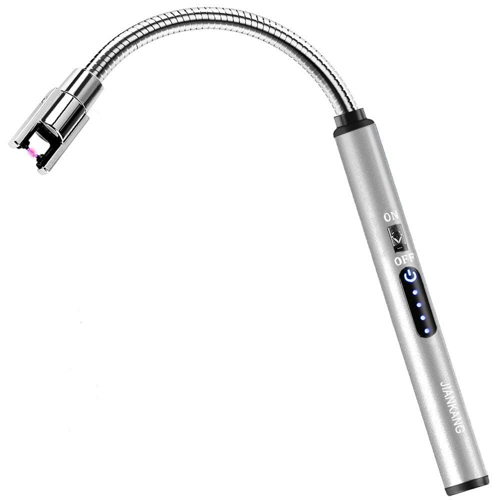 Candle Lighter, Smart USB Arc Lighter with Touch Sensor, 360° Flexible Long Neck and LED Real-Time Battery Capacity, Windproof Suitable for Lighting in Candle Fireworks