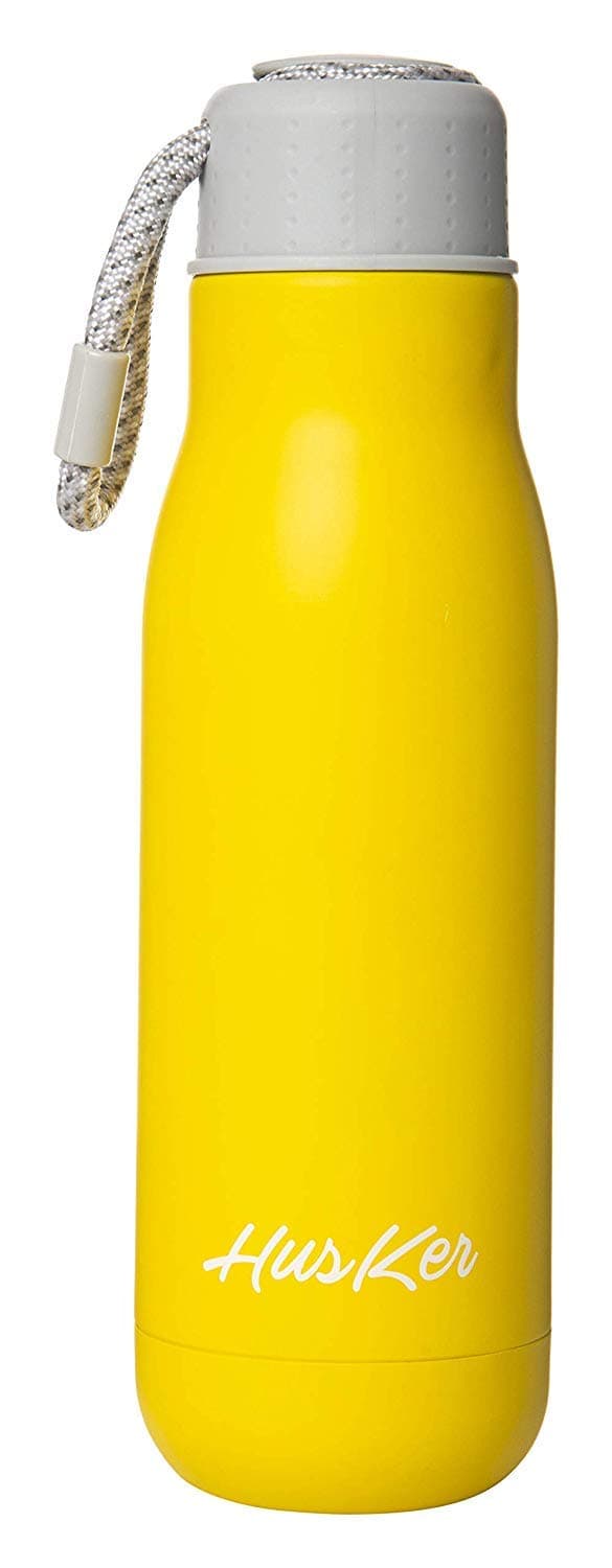 Husker Craft Stainless Steel Vacuum flasks Water Bottle for School, Office, Travel use 500 ml (Yellow)