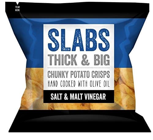 Slabs - Salt & Malt Vinegar Thick & Big Potato Crisps 14 x 80g Packs