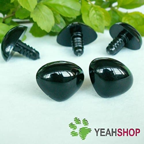20mmx15mm Black Triangle Safety Nose/Plastic Nose - 20pcs