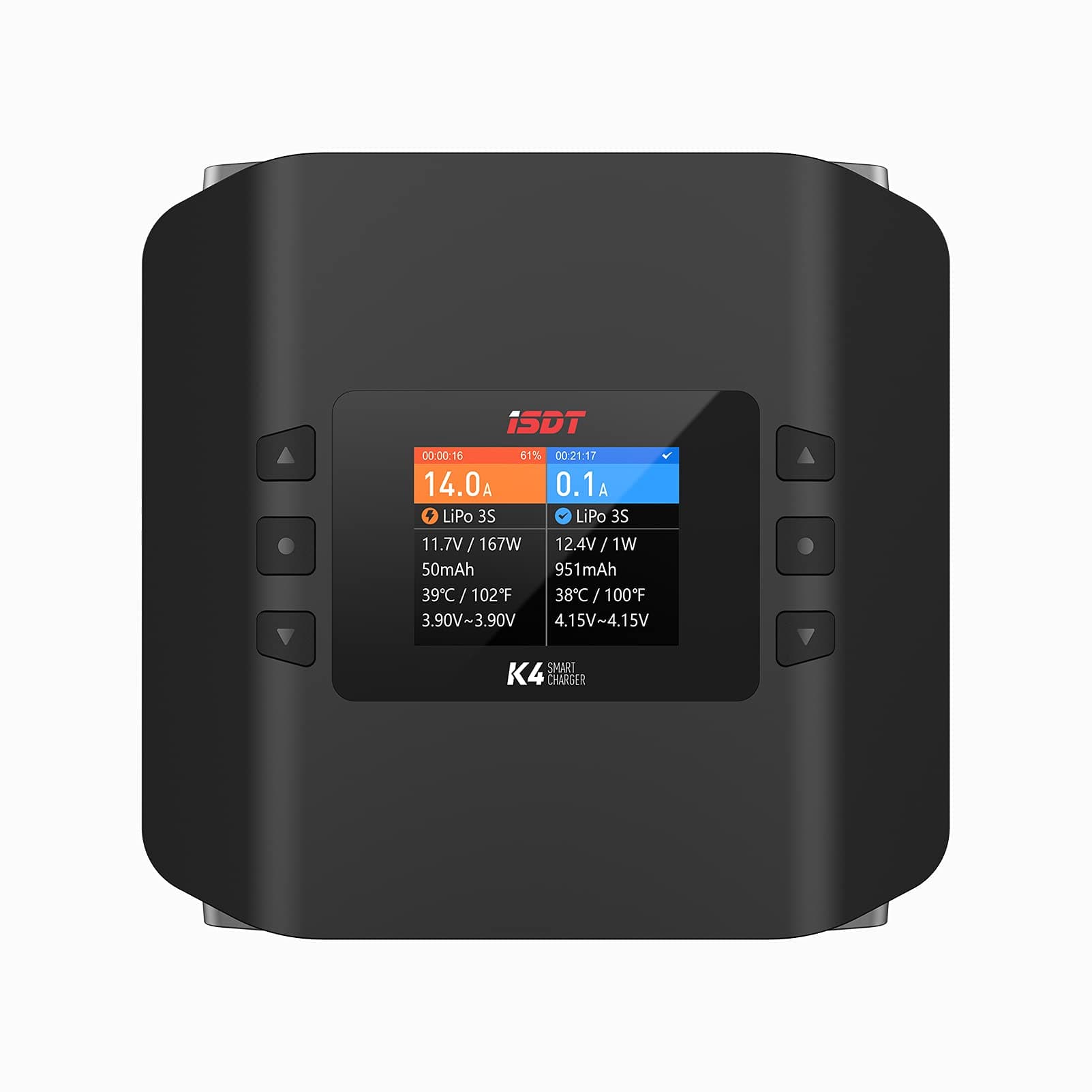 ISDT K4 Lipo Battery Balance Charger Discharger 1-8S AC 400W DC 600Wx2 Smart Charger for Life, Lilon, LiPo, LiHv/Pb/NiMH Battery