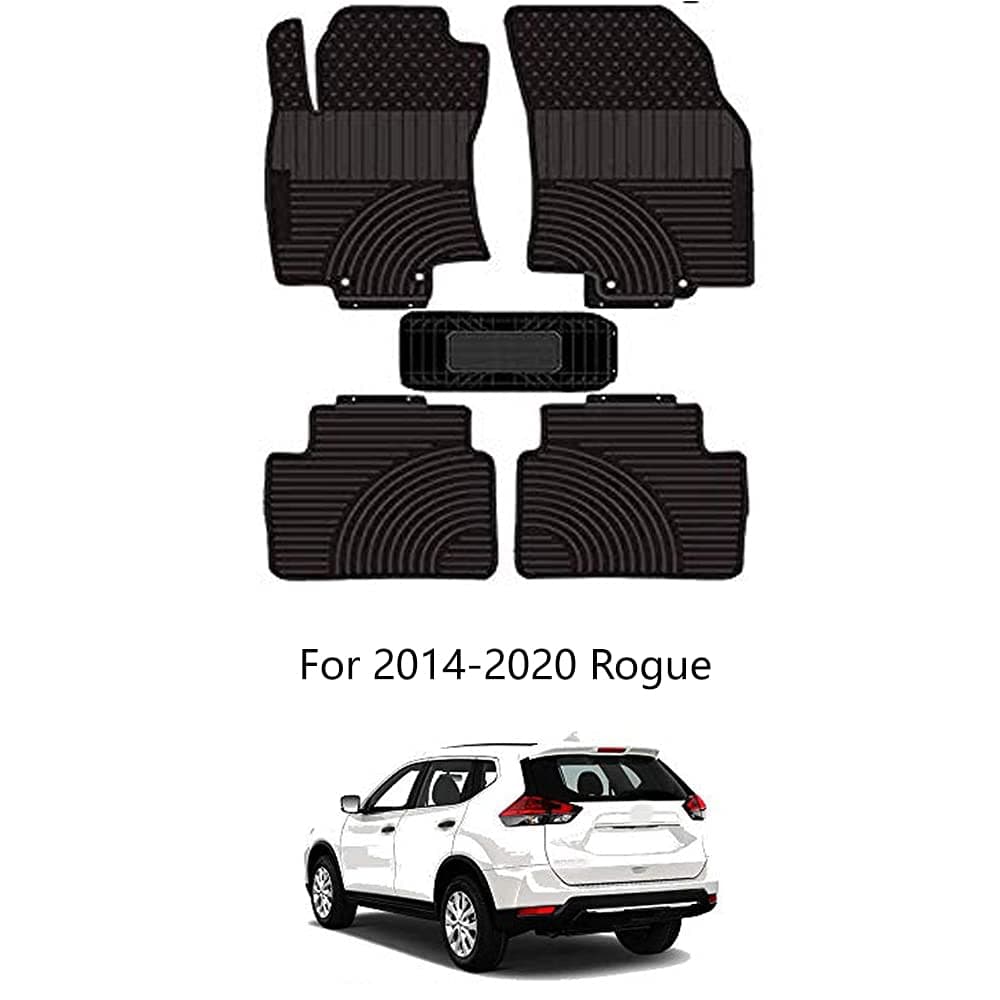 kaungka Heavy Rubber Car Front Floor Mats Compatible with 2014 2015 2016 2017 2018 2019 Nissan Rogue -All Weather and Season Protection Car Carpet