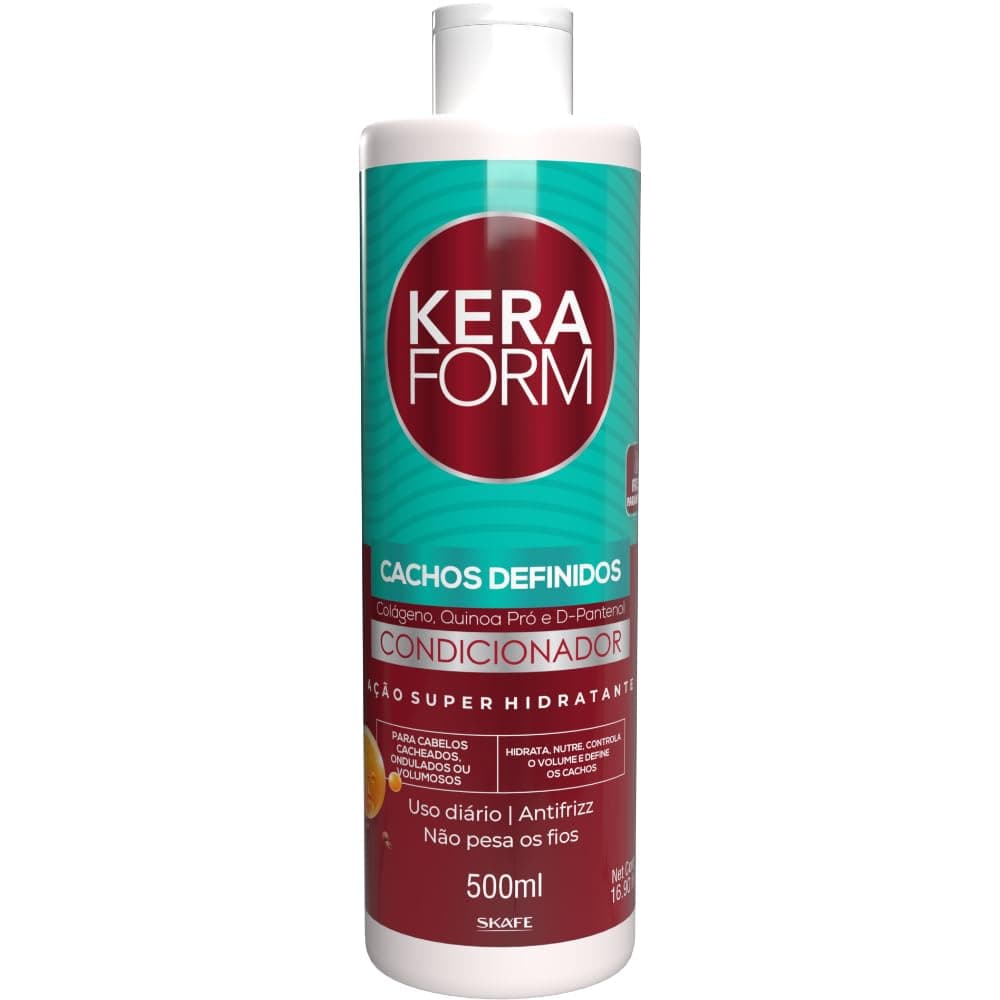 Skafe - Linha Keraform (Cachos Definidos) - Condicionador Super Hidratante 500 Ml - (Keraform (Defined Curls) Collection - Super Moisturizing Conditioner 16.90 Fl Oz)