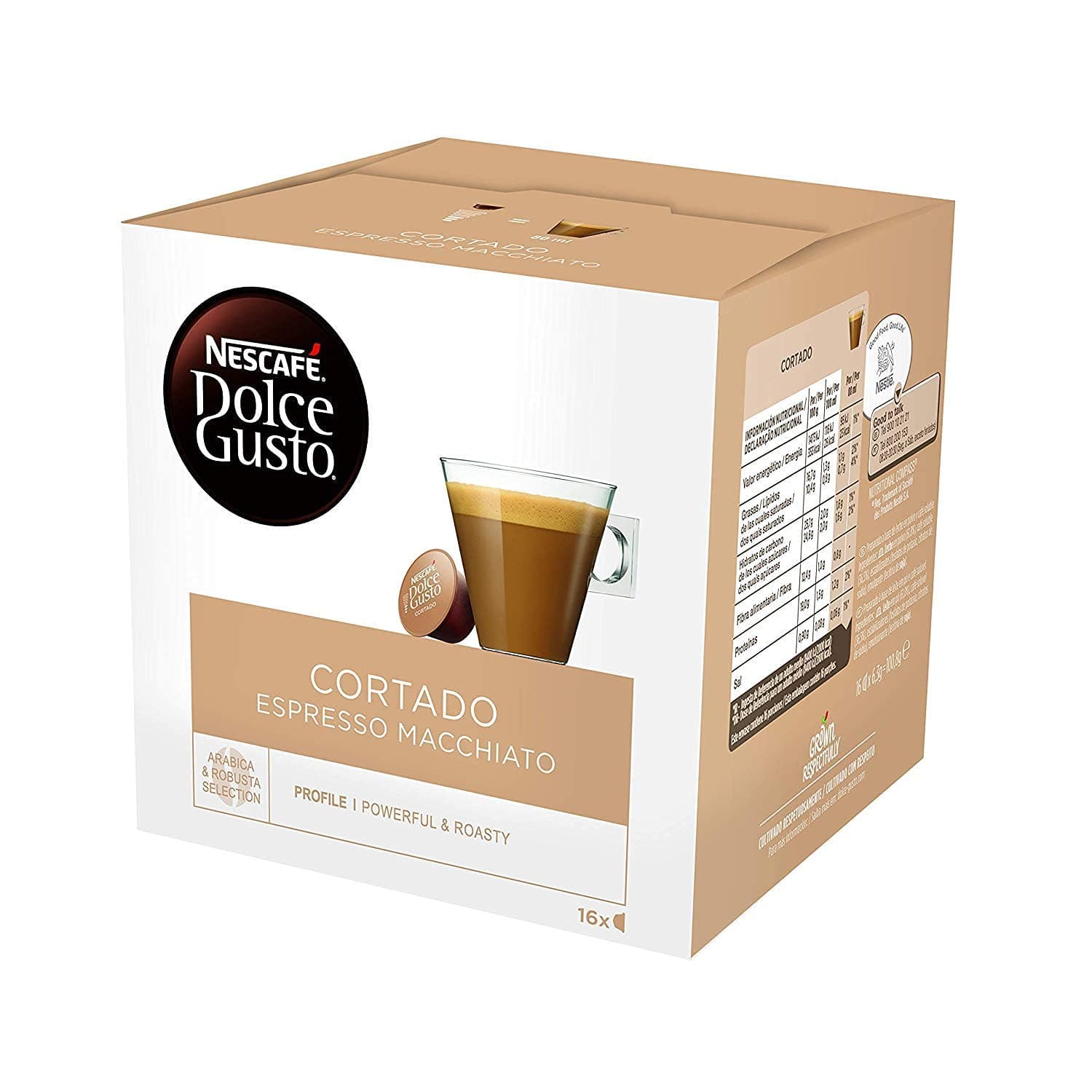 dolce gusto - espresso macchiato cut coffee pods, 1.86 oz, (Pack of 3)
