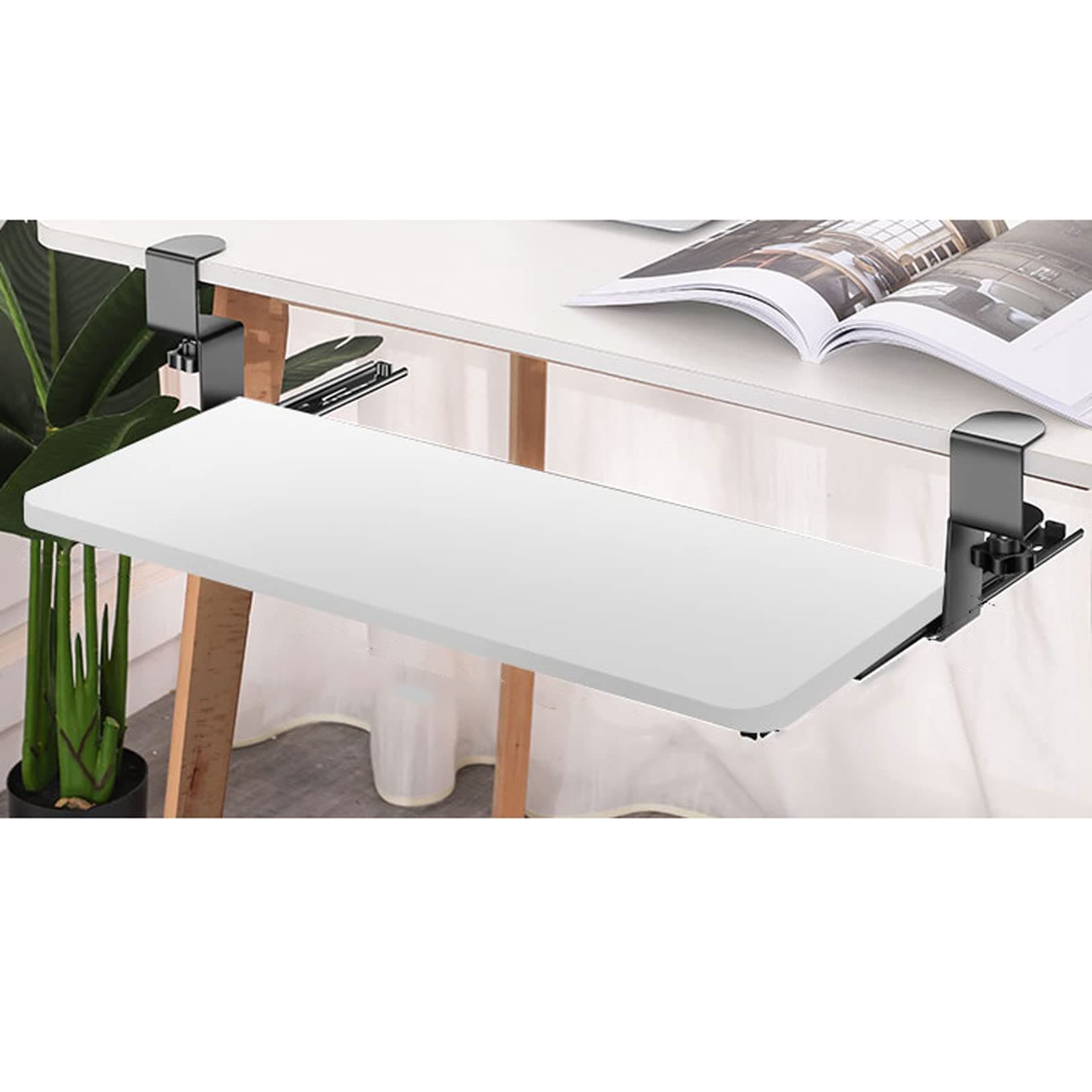 Keyboard Tray Under Desk,Keyboard Drawers & Platform,Ergonomic Mouse Keyboard Platform Extender,No Drilling,Easy Install Keyboard Stand,Sliding Pull-Out Tray,for Office Work