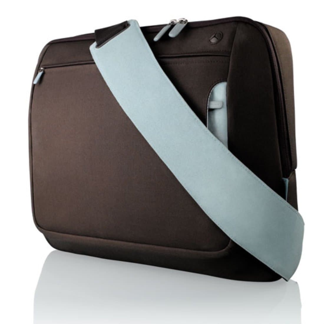 Belkin F8N051 Messenger Bag for Laptops, Macbooks and Chromebooks up to 17 inch - Brown/Blue