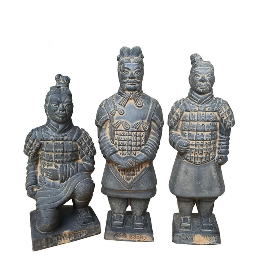 Terracotta Warriors Statues Set Box, Xian China Army Figurine (Set of 3)