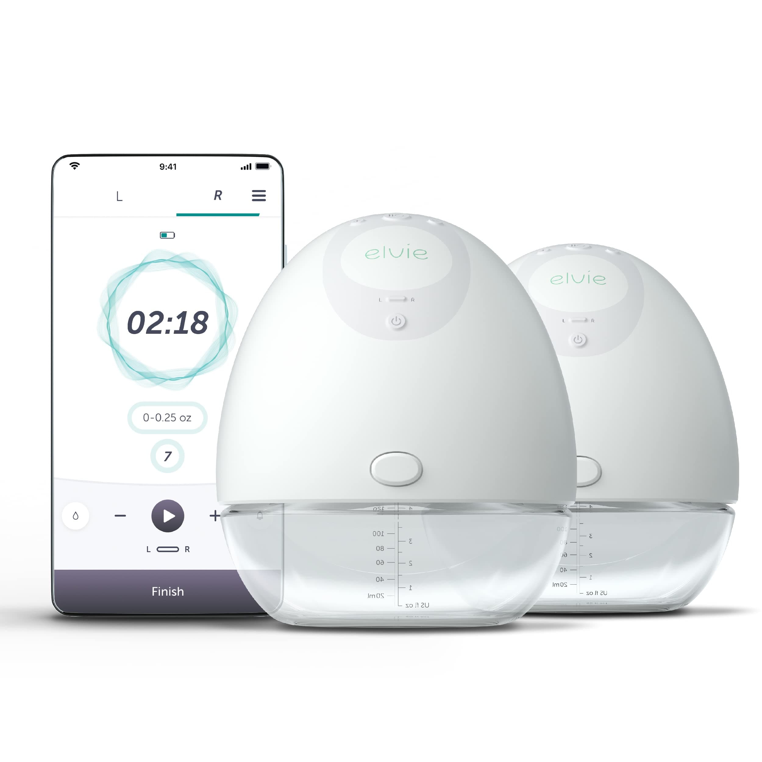 – Elvie Breast Pump - Double, Wearable Breast Pump with App - The Smallest, Quietest - Portable Breast Pumps Hands Free & Discreet - 24mm/28mm Breast Shields Included
