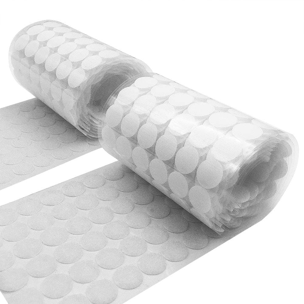 Self Adhesive Dots Tapes, 5/8 Inches Hook-and-Loop Coins with Strong Sticky for Classroom, Craft, Education Activities - 1000 Pcs (500 Sets, White)