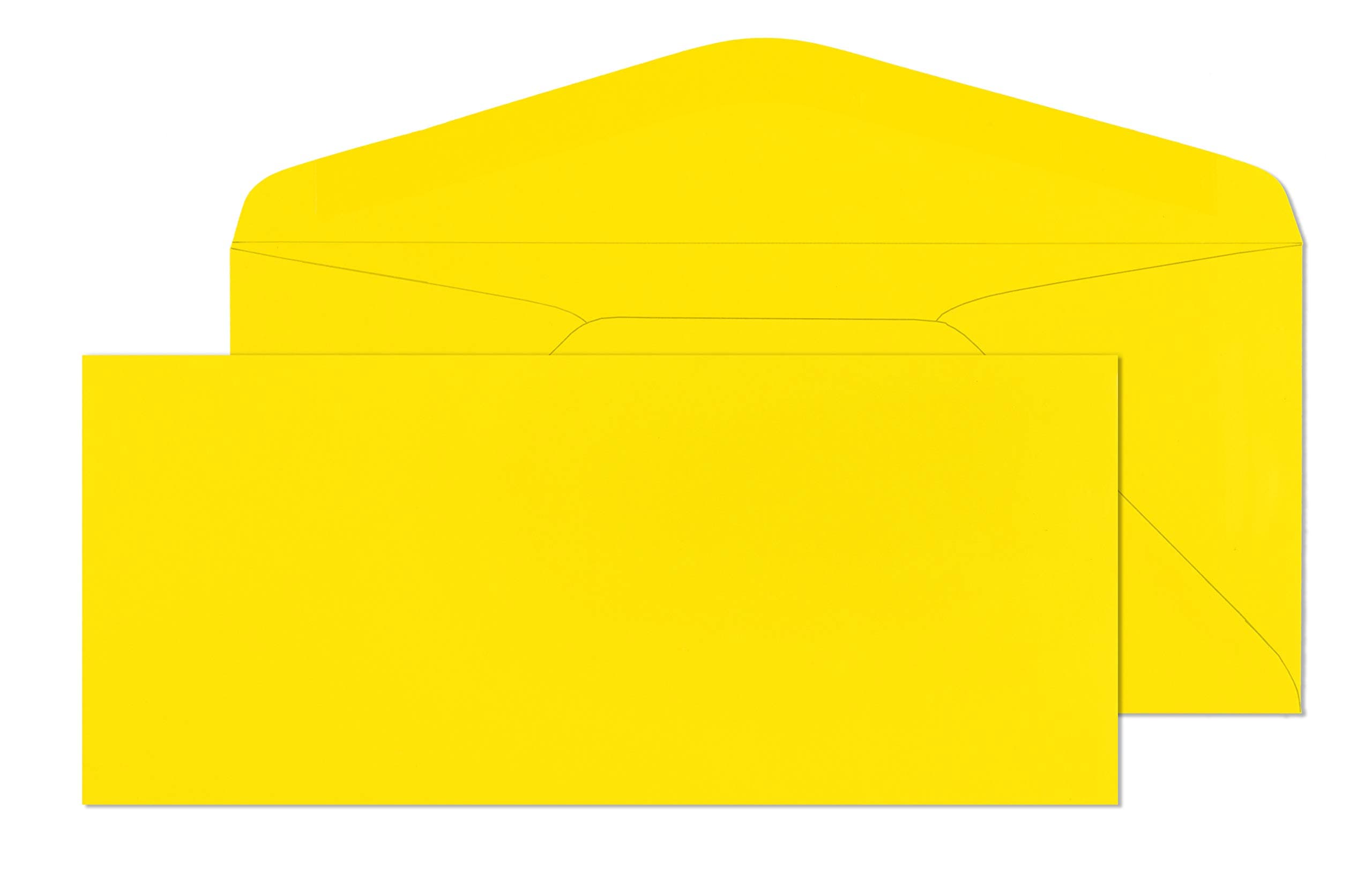 EnDoc #10 Colored Envelopes - Bright Yellow Color - 24lb paper Colored envelopes letter size for Offices, Holiday, Invoices, Mailings - 4 1/8 x 9 1/2 Inches - 50 Pack