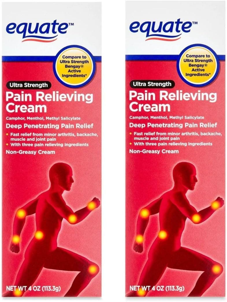 Equate Ultra Strength Pain Relieving Cream Muscle Rub, 4-Ounce Tube (Pack of 2)