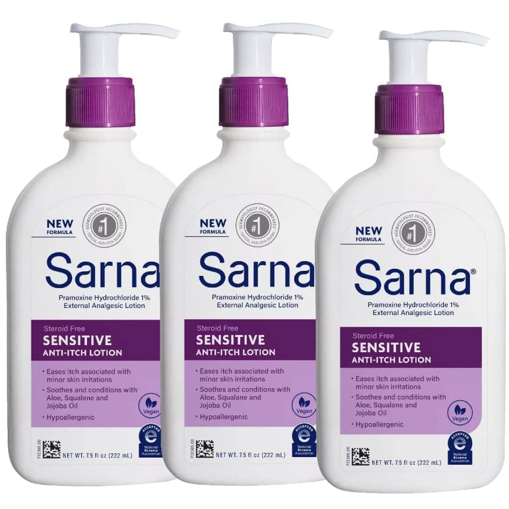 Sarna Sensitive Anti-Itch Lotion 7.50 oz (Pack of 3)