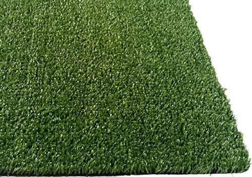 PZG Artificial Grass Rug w/ Drainage Holes & Rubber Backing | 2-Tone Realistic Synthetic Grass Mat | Extra-Heavy & Soft Pet Turf | Lead-Free Fake Grass for Dogs or Outdoor Decor | Size: 12' x 6'